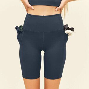 girlfriend collective Midnight High-Rise Pocket Bike Shorts